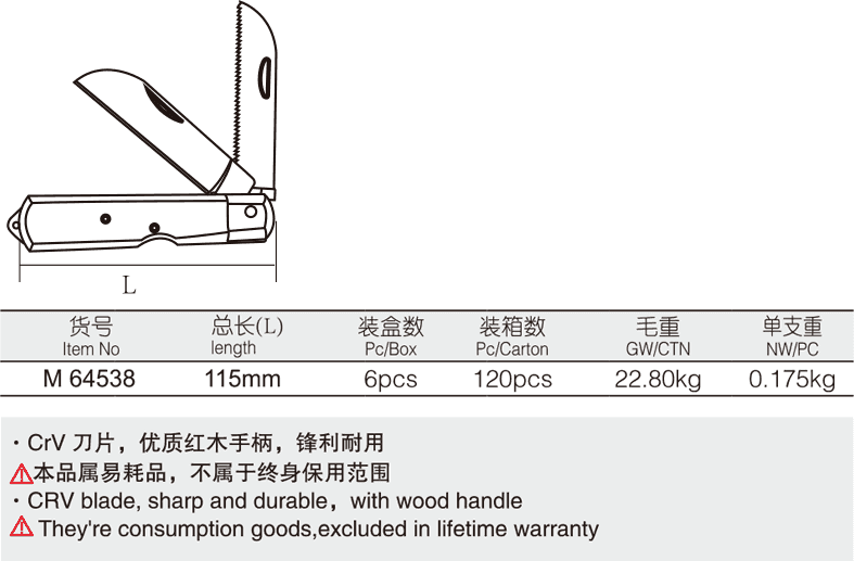 木柄四用電工刀(圖1)