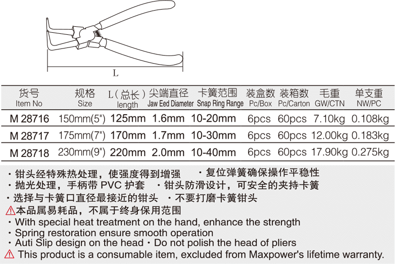 專業(yè)級日式穴用彎嘴卡簧鉗(圖1)