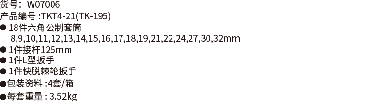 21件12.5mm系列公制套筒組套(圖1)