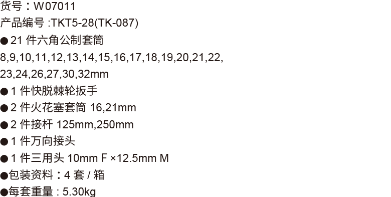 28件12.5mm系列公制套筒組套(圖1)